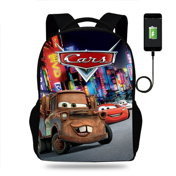 Disney Pixar Cars Lightning McQueen Sac a Dos Garcons Filles Sac d Ecole Adolescent Sacs de Livre Hommes Sac a Dos USB Voyage Sac a Dos Mochila