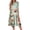 Green, variant on WTOBBY Women's Stylish Round Neck Floral Print 3/4 Sleeve Midi Dress, Modern Digital Pattern Dress with Casual Elegance for Everyday Wear,Cyan S