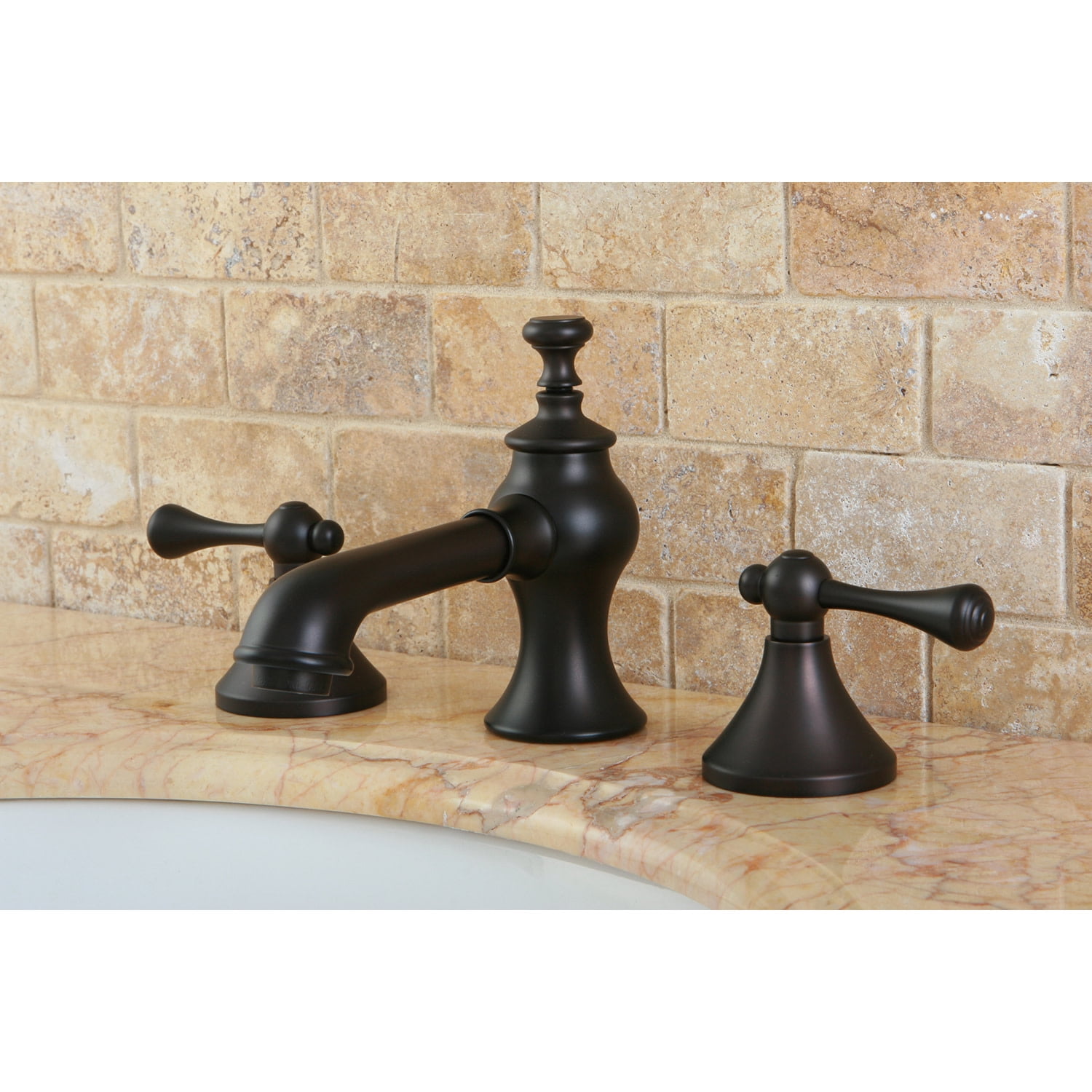 Kingston Brass KC7065BL 8 in. Widespread Bathroom Faucet, Oil Rubbed Bronze