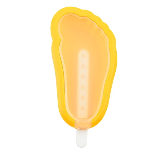 Covered Silicone Popsicle Ice Cream Molds, Cake Pop Mold with Lid, Reusable Homemade Frozen Dessert Maker, Dishwasher Safe Ice Pop Mould, Multi Shape DIY Freezer Treat Molds,Yellow Foot