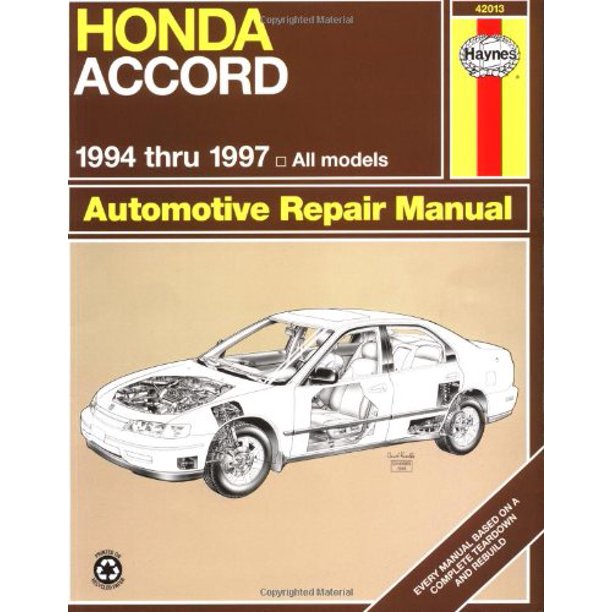 Haynes Manuals N America Inc 42013 Honda Accord 1994 1997 Haynes Manuals Walmart Com Walmart Com