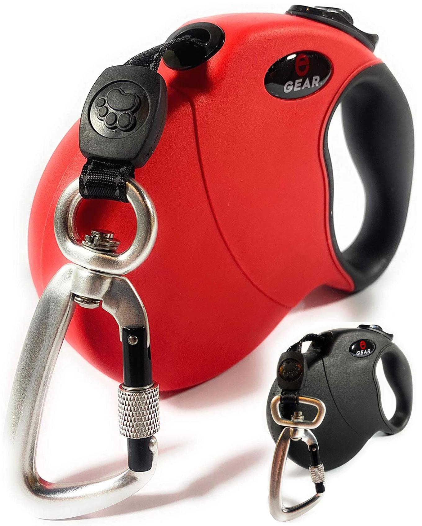 Enthusiast Gear Retractable Dog Leash With Locking Carabiner For Large