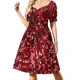 thumbnail image 2 of Vestido de fiesta rojo con confeti de manga corta, vestidos de cumpleaños para mujer, vestidos para mujer, vestidos para ocasiones oficiales, 2 of 7