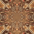 thumbnail image 1 of Ahgly Tapis d'Intérieur Lavable en Machine Carré Transitionnel Rouge Brun, 4 Pieds Carré, 1 of 7