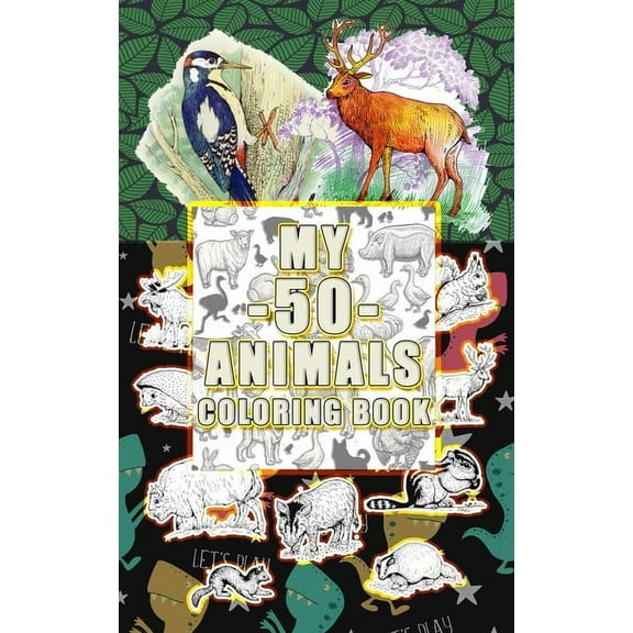 My 50 Animals Coloring Book: Creative Calligraphy Handwriting Practice Exercise Book For Kids, Animals Names Learning Book (Paperback)