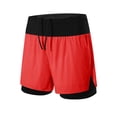 thumbnail image 2 of BRGZLK Men's Shorts Summer Solid Color Running Shorts Quick Dry Athletic Shorts with Liner Workout with Zip Pockets and Towel Loop, 2 of 5