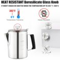 thumbnail image 3 of APOXCON Multi Use Percolator Coffee Pot Stainless Steel Stove Top Coffee Maker with Borosilicate Glass Knob Silica Handle Camping Coffee Pot Using on Campfire Stove and Induction Cooker Silver 9 Cup, 3 of 5