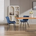 thumbnail image 3 of Qinaqin Set de Two Azul Cuero Sintético cm Profundidadining Chairs con Metálico Legs y Comfy Backrest para the Sala, 3 of 7