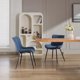 thumbnail image 2 of Set of two blue faux - leather dining sillas featuring metal legs y comfy backrest para the dining room, 2 of 7