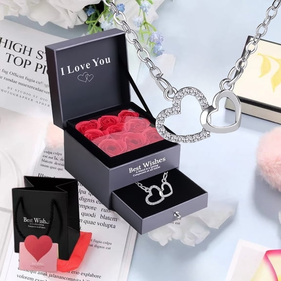 YuanBo Valentine's Day necklace, love pendant necklace, jewelry, Mother's Day birthday Christmas gift, Mother's birthday Valentine's Day gift, girlfriend necklace, daughter's heart jewelry