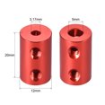 thumbnail image 3 of Unique Bargains Shaft Coupling 3.17mm to 5mm Bore L20xD12 Robot Motor Wheel Rigid Coupler Connector Red 2PCS, 3 of 3