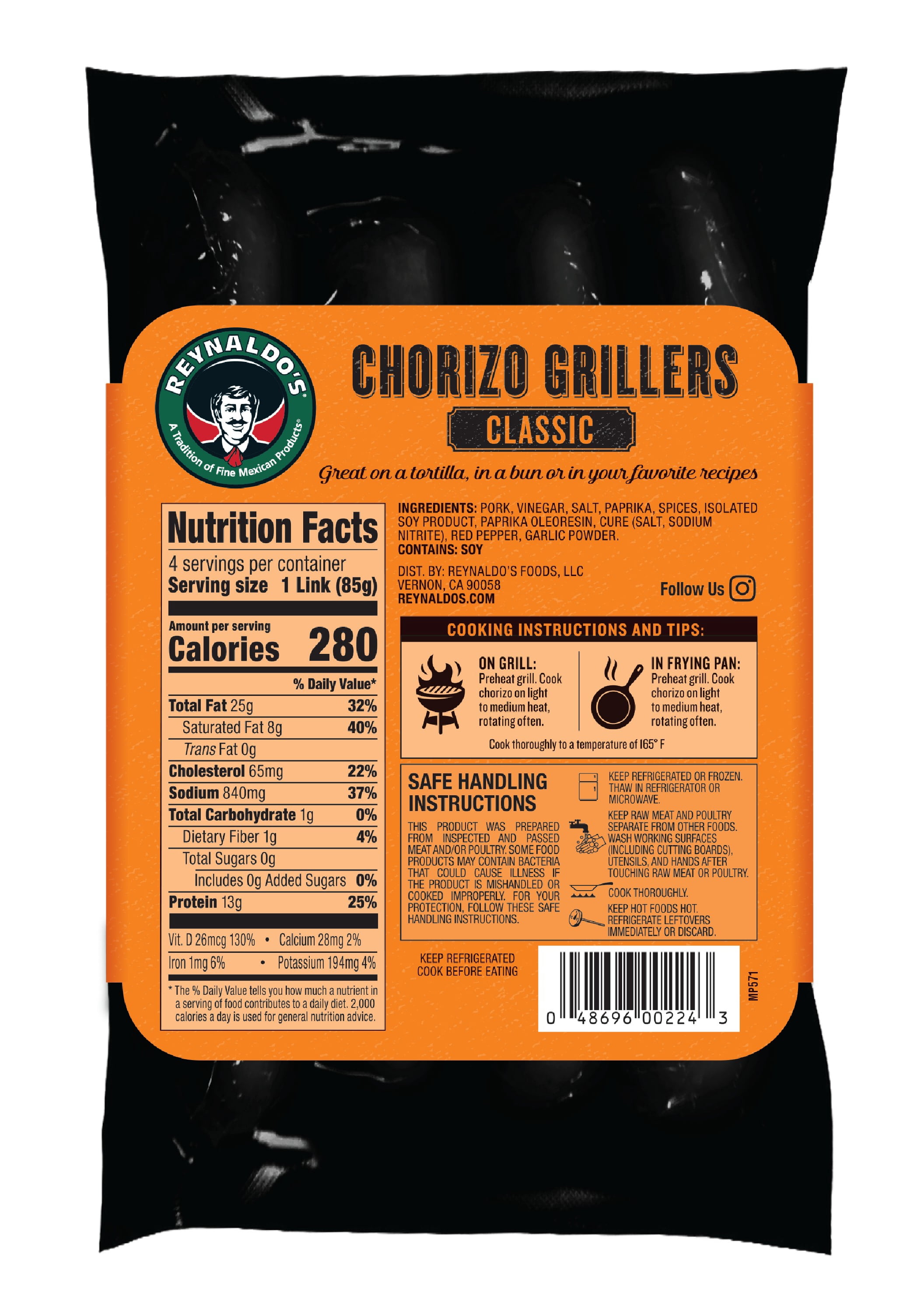 Reynaldo's Chorizo Grillers, 12 oz