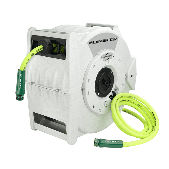 Flexzilla® Pro Retractable Water Hose Reel, 1/2" x 70', Flexible Hybrid Polymer, ZillaGreen™