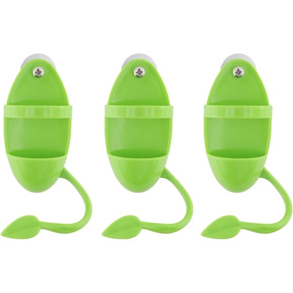 Lunfar Pieces Cuttlefish Bone Food Holder with Standing Rack, Birds Cuttlefish Skeleton Stand, Cuttlefish Bone Holder, for Placing Fruits, Vegetables and Squid Bones (Green)