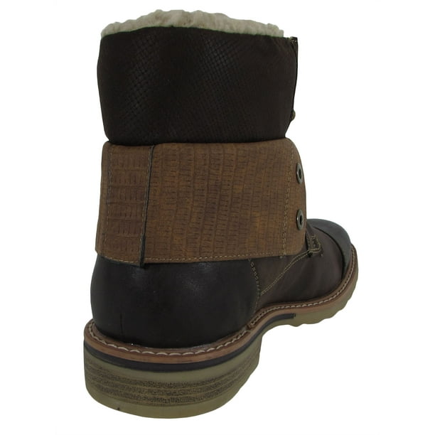 Day Five Mens Casual Lace Up Fold Over Cuff Ankle Boot Shoes  display picture 2