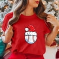 thumbnail image 5 of Gibobby Camiseta Navideña De La Mujer Camiseta de manga corta con cuello redondo y estampado de Navidad para mujer(Rojo,M), 5 of 5