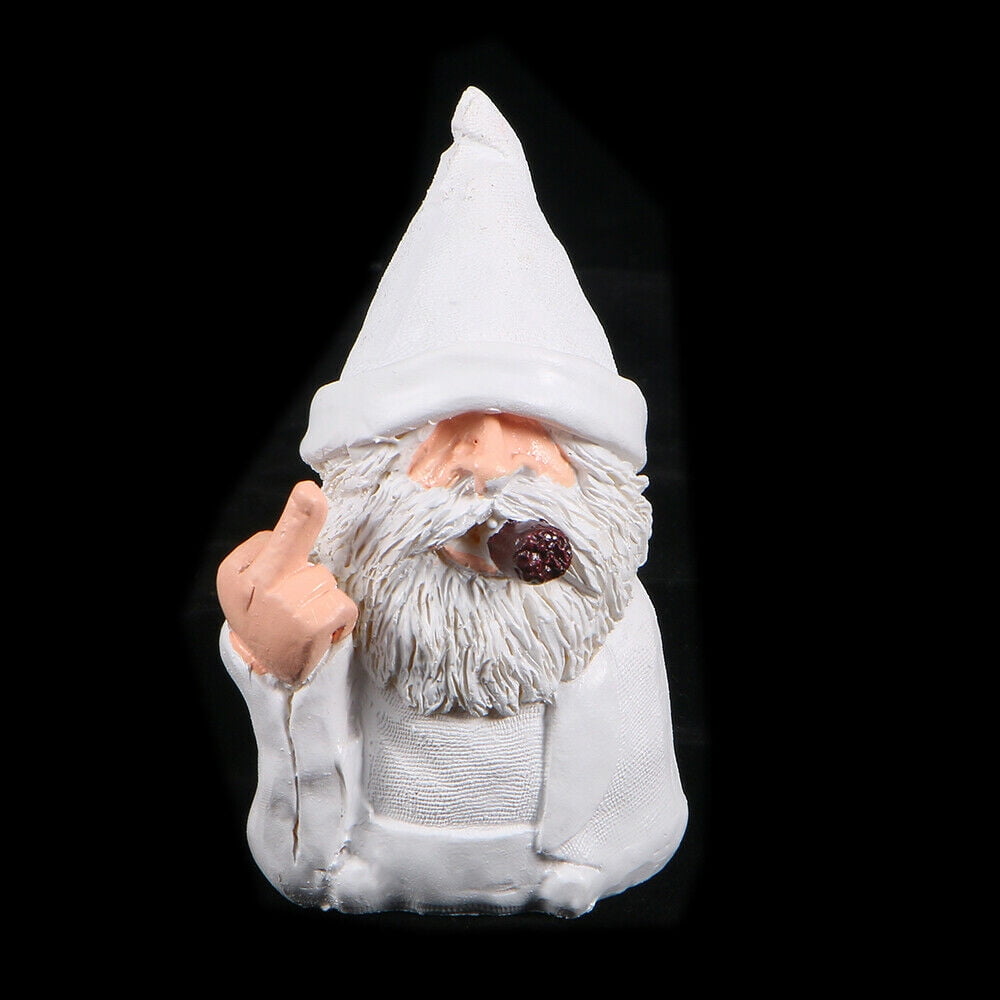 Garden Smoking Wizard Big Tongue Figurines Naughty Funny Gnome Statues  Decor 