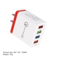 thumbnail image 3 of Cargador de pared portátil de 4 colores USB 3A Cargador de teléfono de carga rápida Adaptador de enchufe de EE. UU., 3 of 6