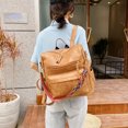 thumbnail image 4 of Sywqhk Mochila De Cuero Retro Para Mujer, Mochila De Viaje De Gran Capacidad, Mochila De Pu (Marrón) Sywqhk Para estrenar, 4 of 9