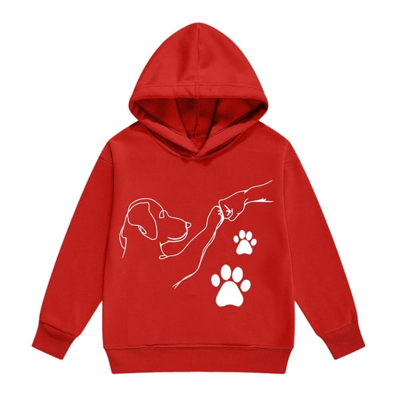 Little Girls Casual Long Sleeve Hoodies with Cartoon Puppy Fist Print Autumn Winter Trendy Fall Outfits Size 8-9T ,Gold