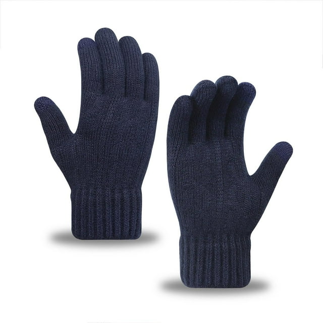 Roncen Unisex Winter Gloves, Soft Warm Fleece Lined with Knit Cuff for Texting & Outdoor Activities