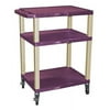 Luxor 300 lb. 24" x 18" 3-Shelf Purple Utility Cart