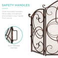 Best Choice Products 3-Panel 55x33in Wrought Iron Fireplace Safety Screen Decorative Scroll Spark Guard Cover -  Copper - image 6 of 8