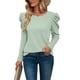 thumbnail image 2 of Top de manga abullonada,Camisas de manga abullonada para mujer Camisas de cuello redondo Camisas de manga larga Rendimiento de gama alta, 2 of 9