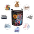 thumbnail image 6 of XMXT Collapsible Laundry Basket, Retro Sunflower Dinosaur Pattern Waterproof Laundry Hamper, 40L Multicolor, 6 of 8