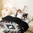 thumbnail image 3 of jejeloiu Sleek Aztec Twin Duvet Cover,Neutral Cowhide Twin Bedding For Boys,Gray Black Brown,Black Reversible,2pcs,1 Duvet Cover and 1 Pillowcase, 3 of 6