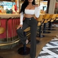 thumbnail image 6 of Mifsaly Office Pants for Women High Waisted Bootcut Slacks Stretch Comfortable Slim Fit Straight Leg Trousers for Business Casual Work Black,XS, 6 of 6