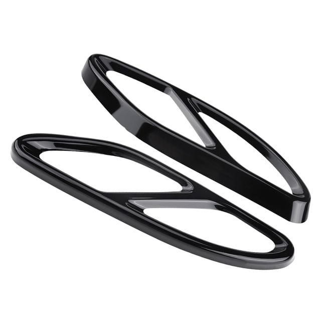 Aluprey 1 par de silenciador de escape Tapa de tubo de escape para Mercedes Benz GLC C Clase E C207 Coupe 14-17(Negro brillante)