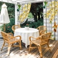 thumbnail image 4 of Outdoor Curtains for Patio Waterproof, Spring Forsythia Flowers Outdoor Privacy Panels Grommet, Yellow Floral Hummingbird Gray Plaid Blackout Outside Curtains for Porch/Cabana 54"x95", 1 Panel, 4 of 8