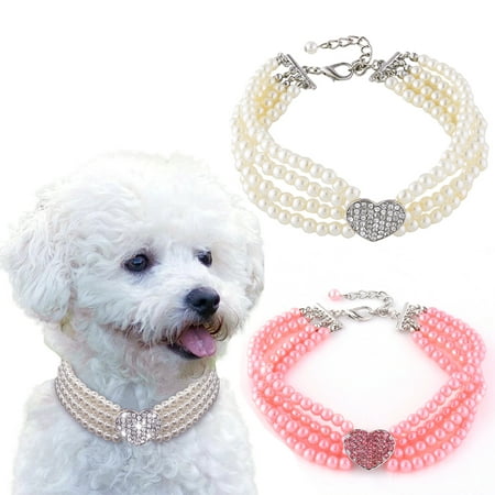 Pet Puppy Small Dog Jewellery Necklace Party Pearl Collar With pet Accessories For Chihuahua Yorkie