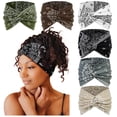 thumbnail image 1 of Diademas anchas para mujer, turbante bohemio de 7 pulgadas, diadema grande, accesorios para el cabello trenzados, paquete de 6, 1 of 4
