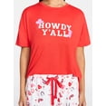thumbnail image 3 of Jaclyn Women's Valentine's Day Sleep Tee and Jogger Pants Pajama Set, 2-Piece, Sizes S-XL, 3 of 4