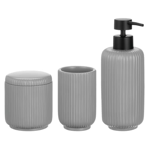 Accesorios para tocador de baño y encimera, diseño mDesign, resina estriada