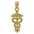 thumbnail image 2 of Auriga 10k Yellow Gold Diamond-Cut Registered Nurse Badge Charm Pendant for Women, 2 of 4
