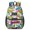 Basketball and Graffiti White Pattern, variant on Basketball and Star White Pattern 17" Waterproof Oxford School Backpacks for Teens, S-Shape Padded Straps, for School, Travel, Hiking, Camping