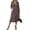 Mauve, variant on Women's Leopard Surplice Long Sleeve Midi Dress with Waist Tie featuring wrap style 96% polyester 4% elastane