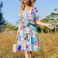 thumbnail image 4 of Vestido de manga corta estilo pop art para bodas, fiestas, verano, coreano, mujer., 4 of 7