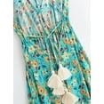thumbnail image 4 of Vintage Women Floral Print Open Back Sexy Beach Bohemian Maxi Dress Lady High-Low Tassel Strapless Vacation Summer Boho Dress, 4 of 6