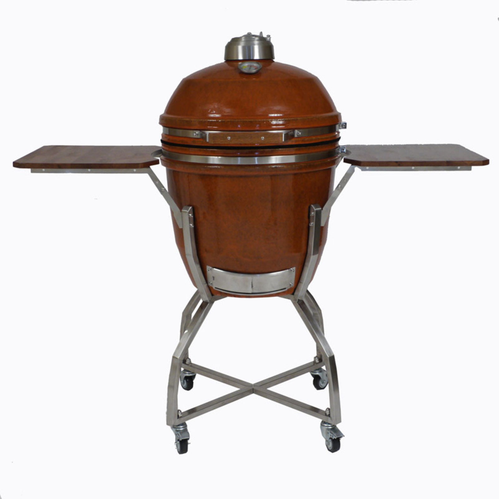 Hanover 19" Ceramic Kamado Grill with Cart, Shelves, Grill Cover