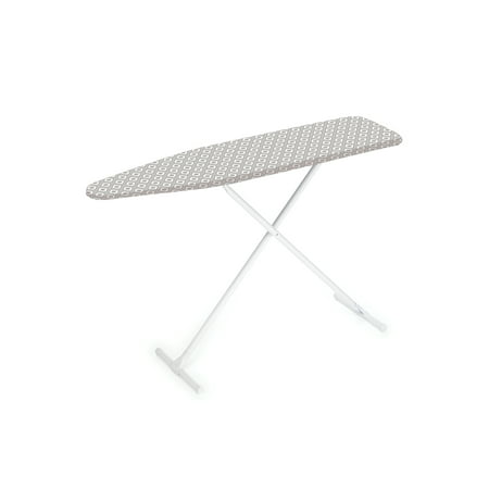 Homz T-Leg Steel Top Ironing Board with Foam Pad, Grey Pattern Cover, Set of