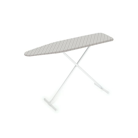 Homz T-Leg Steel Top Ironing Board with Foam Pad, Grey Pattern