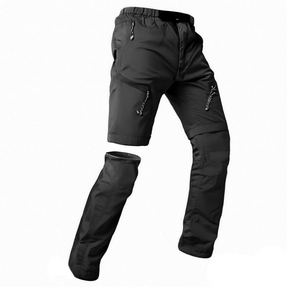 GrmtClth Hiking Pants Women Convertible Waterproof Rip Fishing Pants Lightweight Zip-Off Actical Pants Baggy Casual Trousers with Zipper Pockets Black M