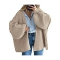 thumbnail image 1 of SUNSIOM Women's Chunky Knit Sweater Long Lantern Sleeve Open Front Solid Color Cardigan Fall Coat, 1 of 6
