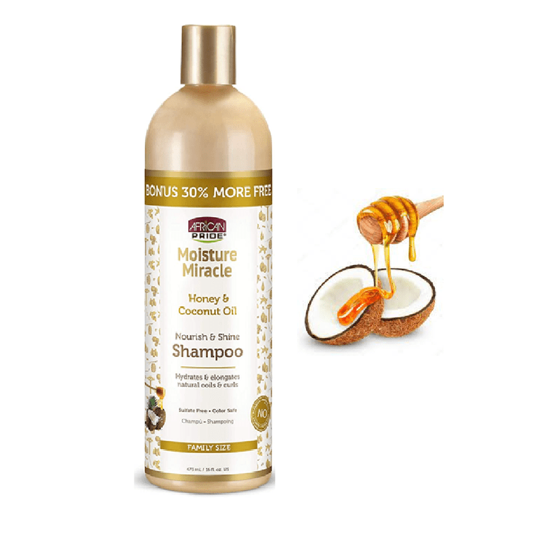 African Pride Moisture Miracle - Honey & Coconut Oil Shampoo, Net.Wt 16  fl.oz (2-BONUS SIZE) - Walmart.com