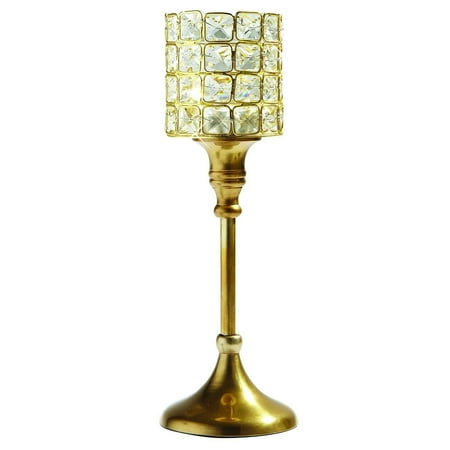 - Elegance Square crystal t-lite on stand- medium