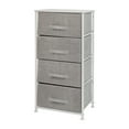 thumbnail image 2 of Emma + Oliver 4 Drawer Vertical Storage Dresser with White Wood Top & Gray Fabric Pull Drawers, 2 of 11